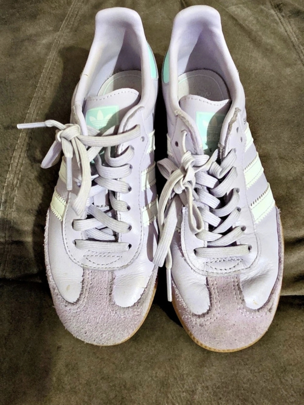 adidas Samba OG Off White Kids 2y Collegiate Purple Preloved Sneakers